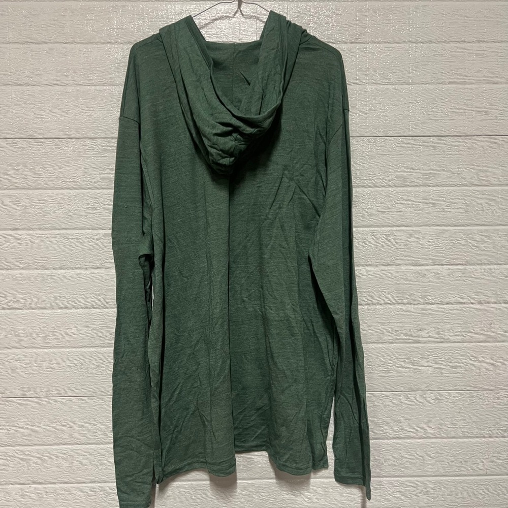 Alternative Apparel Long Sleeve Hooded Pullover Sweatshirt Heather Green 3XL - Picture 3 of 5